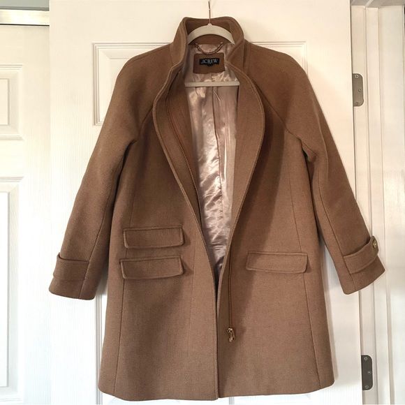 J. Crew Toscana coat in Italian stadium-cloth wool blend Acorn Camel Size 2 - Picture 2 of 5
